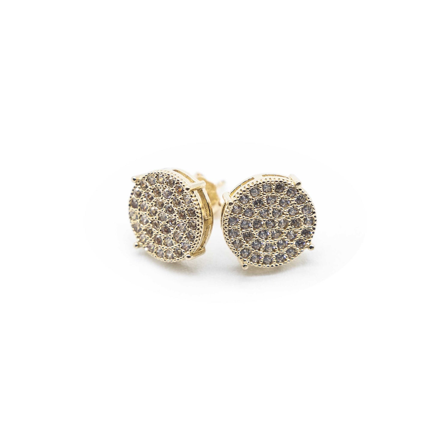 10K Gold Round with zc diamonds earrings