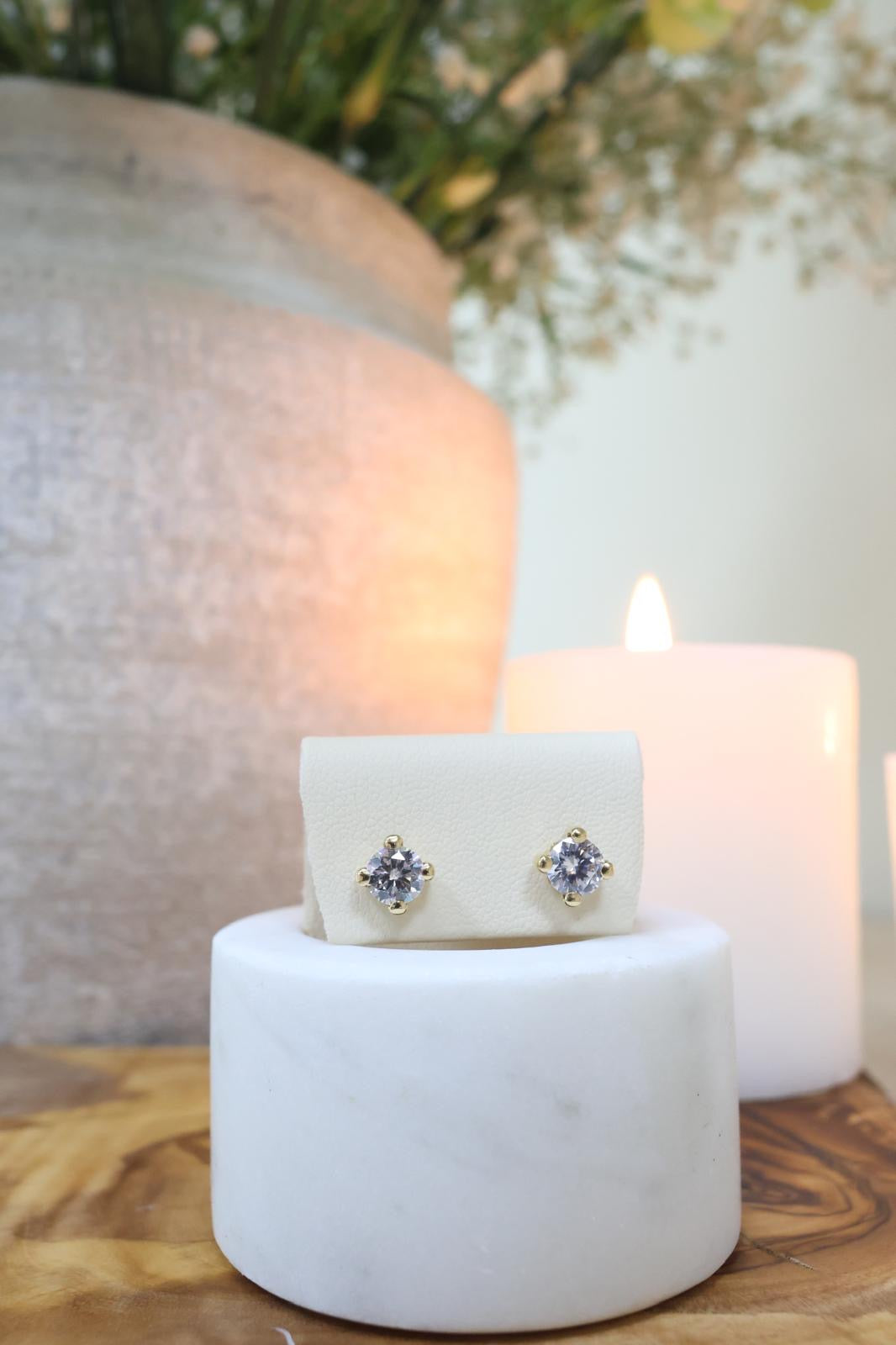 14k Gold Diamond Earrings