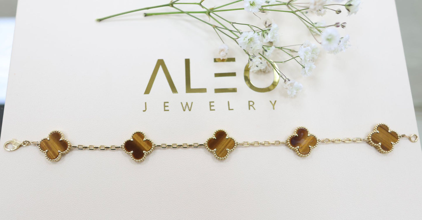 18k Gold Tiger Eye Bracelet