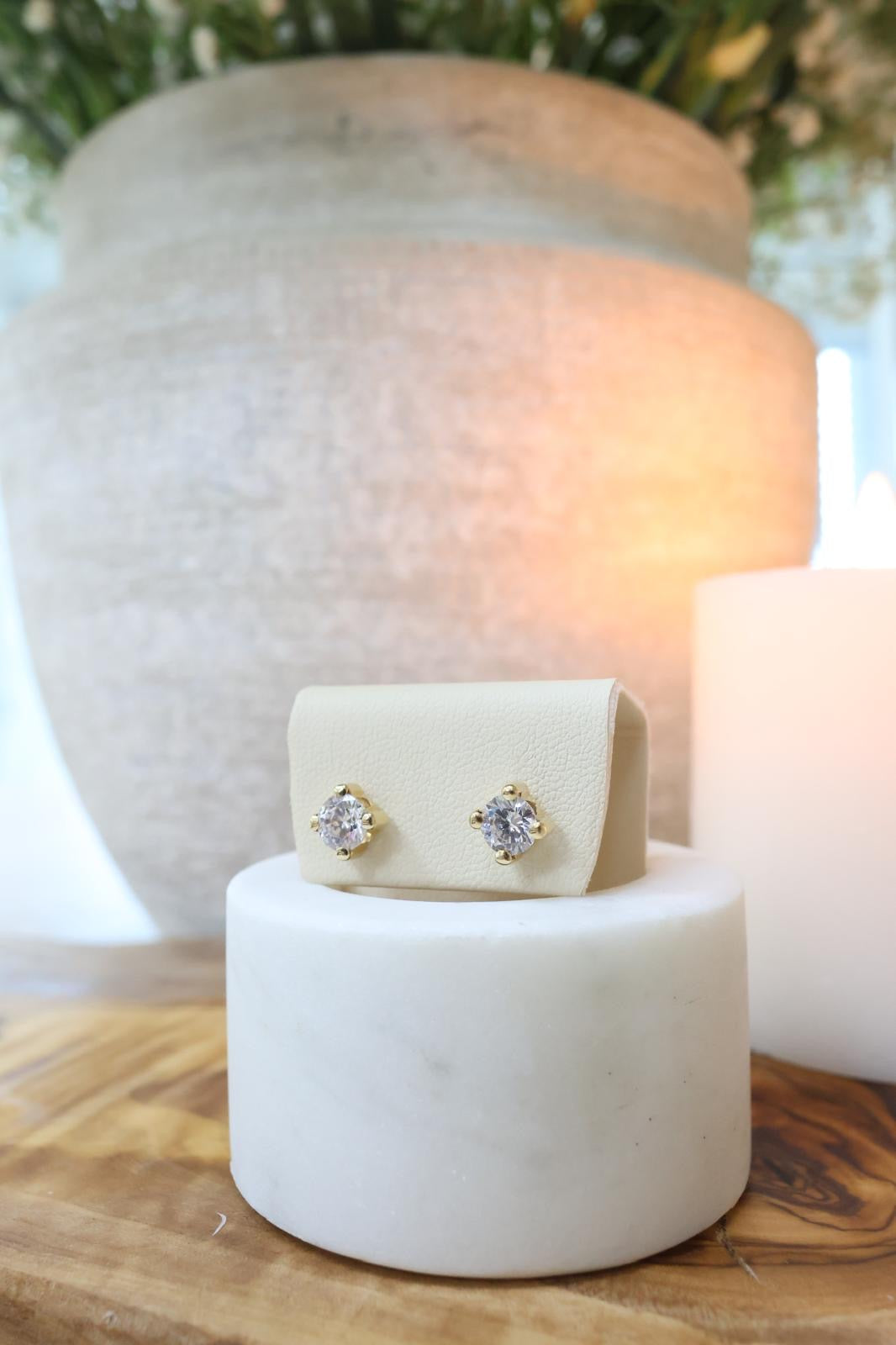14k Gold Diamond Earrings