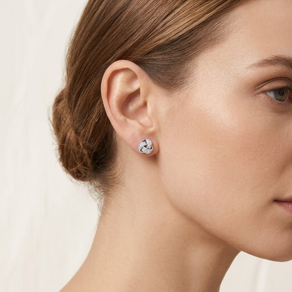 Classic Love Knot Diamond Earring