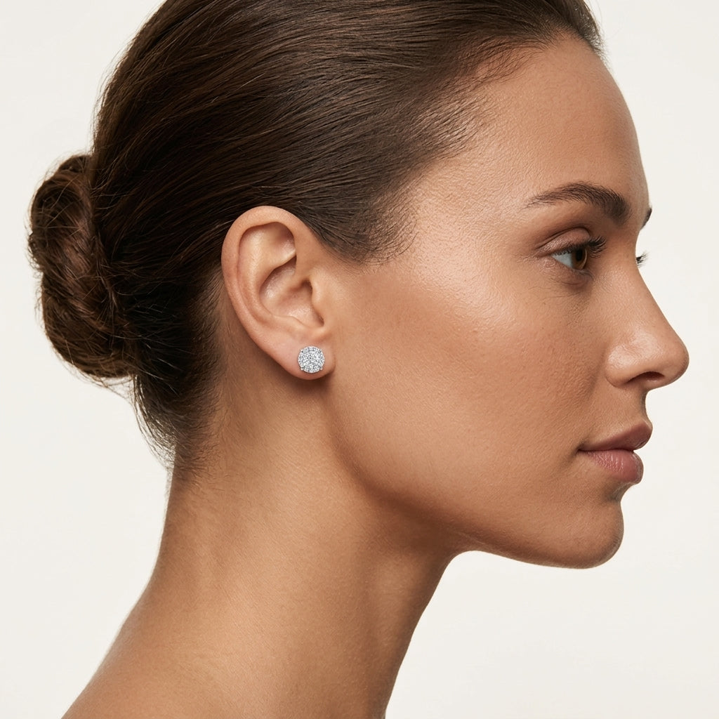 Brilliant Diamond Halo Earring