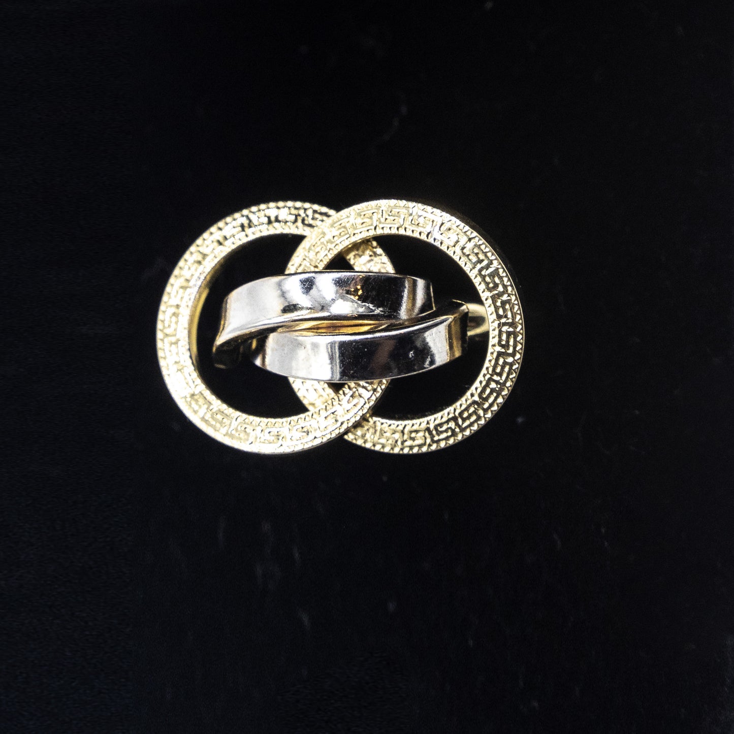 10K Fancy Gold Double-loop Ring