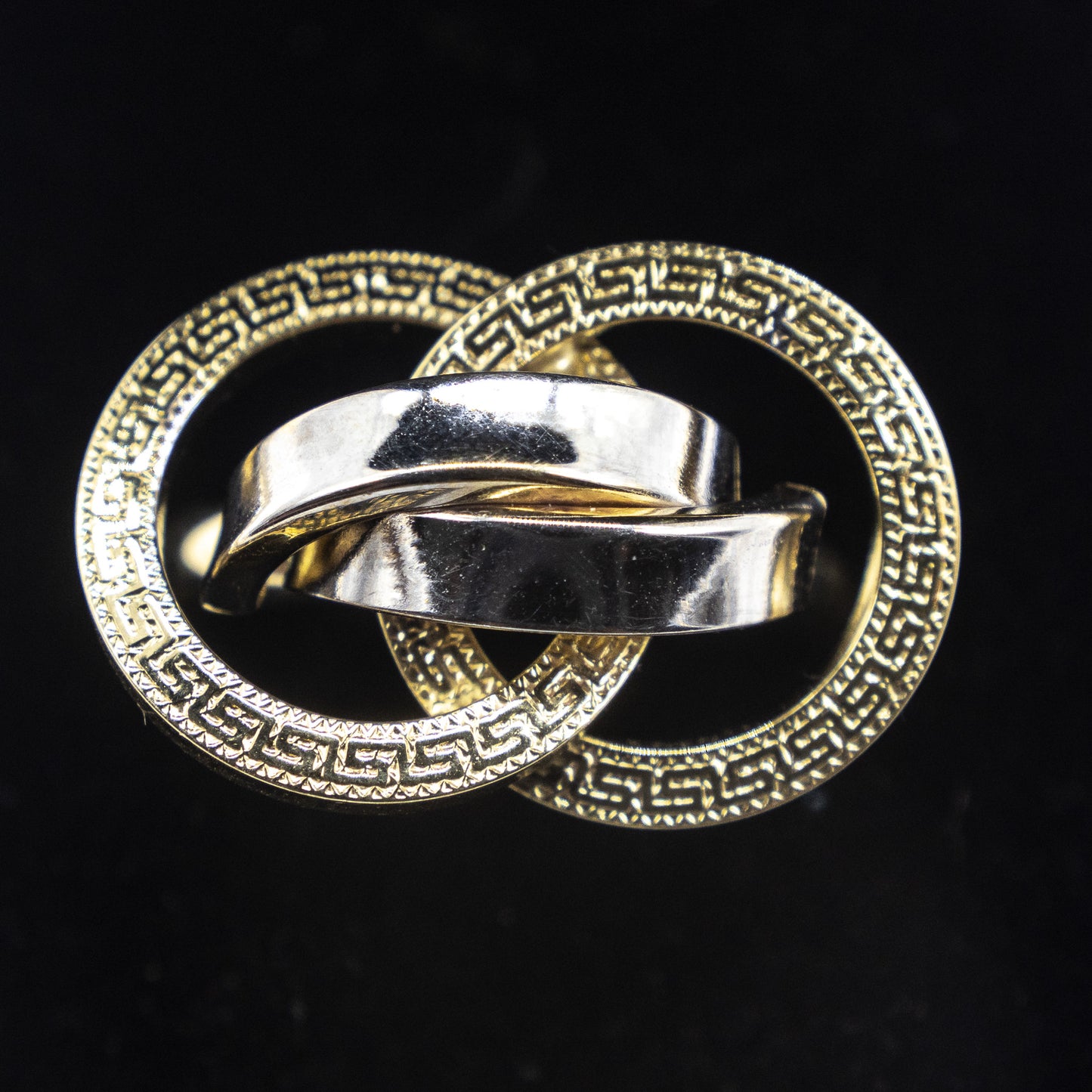 10K Fancy Gold Double-loop Ring