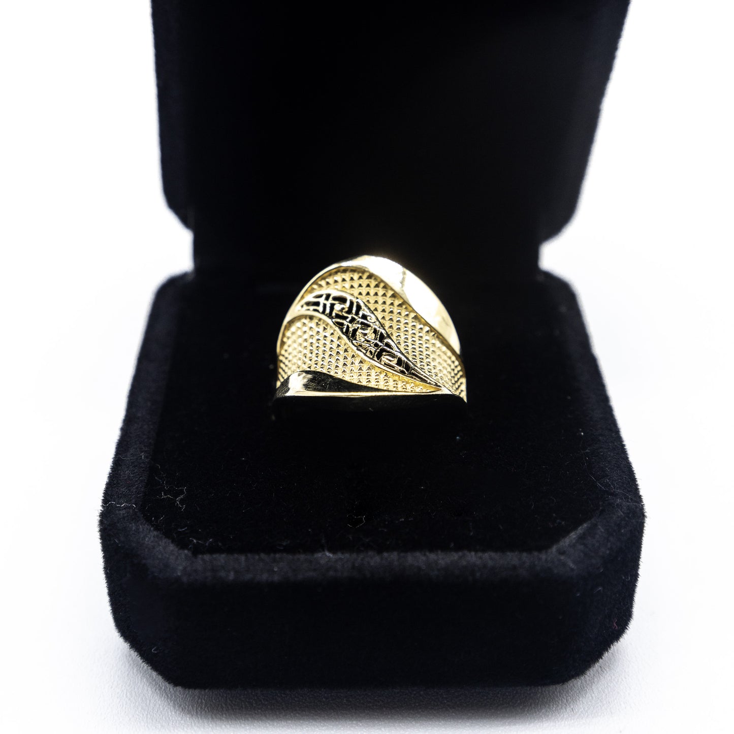 10K Fancy Gold Almond Ring