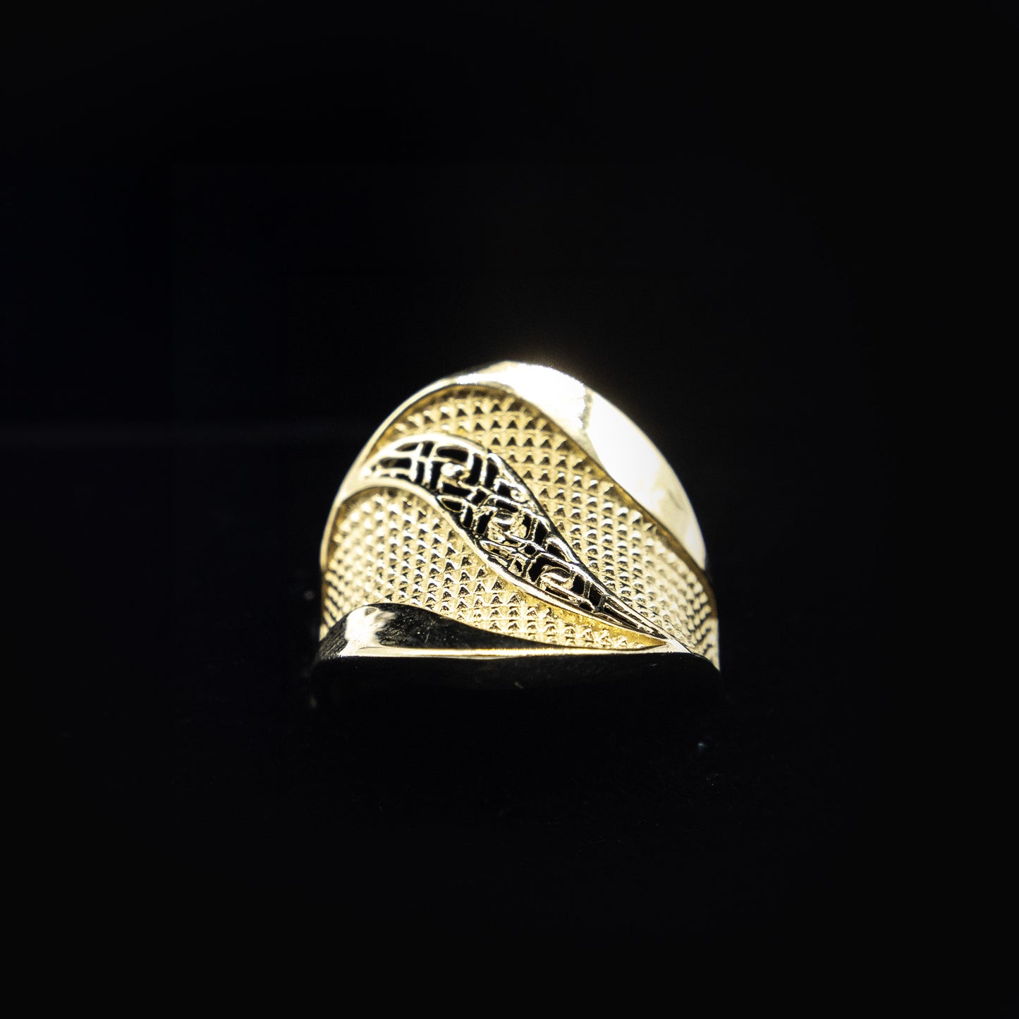 10K Fancy Gold Almond Ring