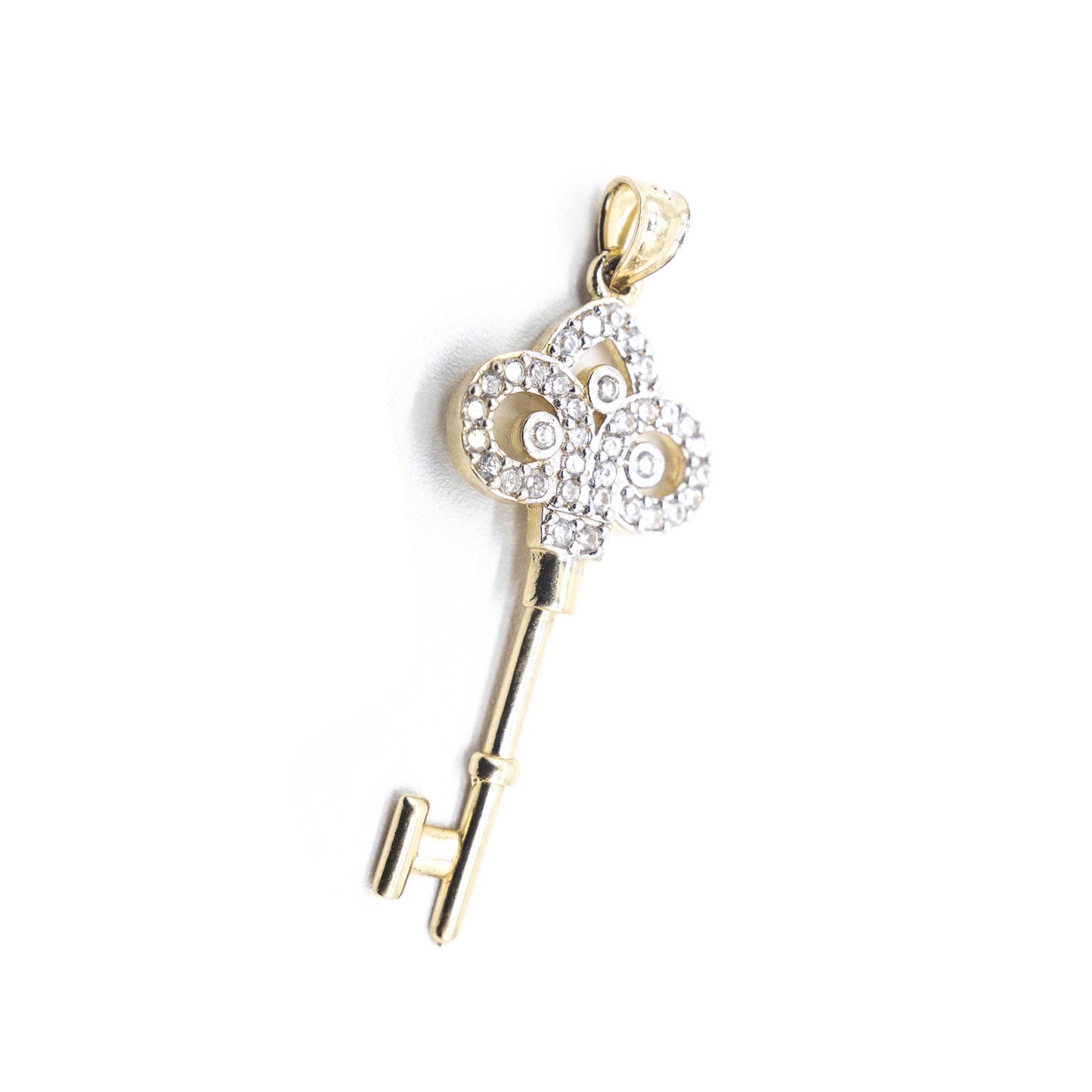 10K Gold Key Pendant with ZC Diamonds