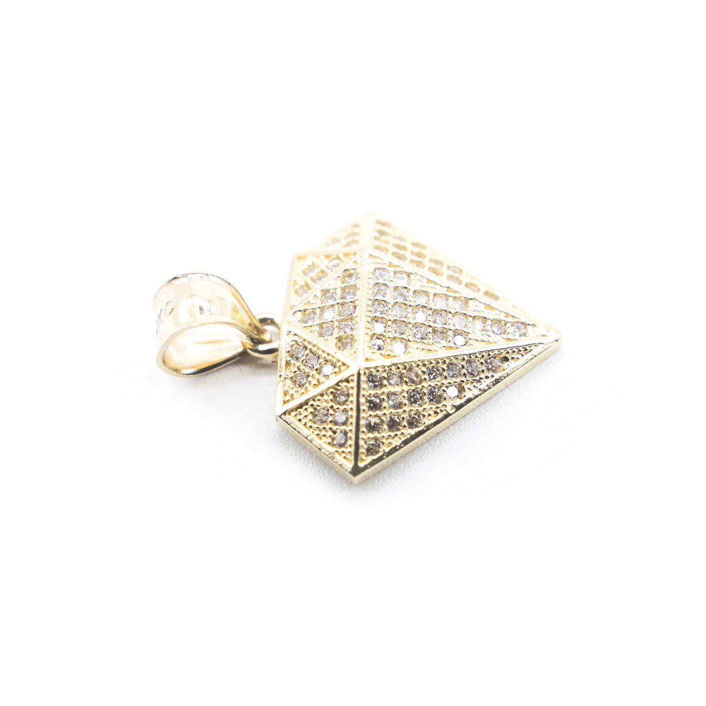 10K Gold Diamond-Shaped Pendant with ZC Diamonds