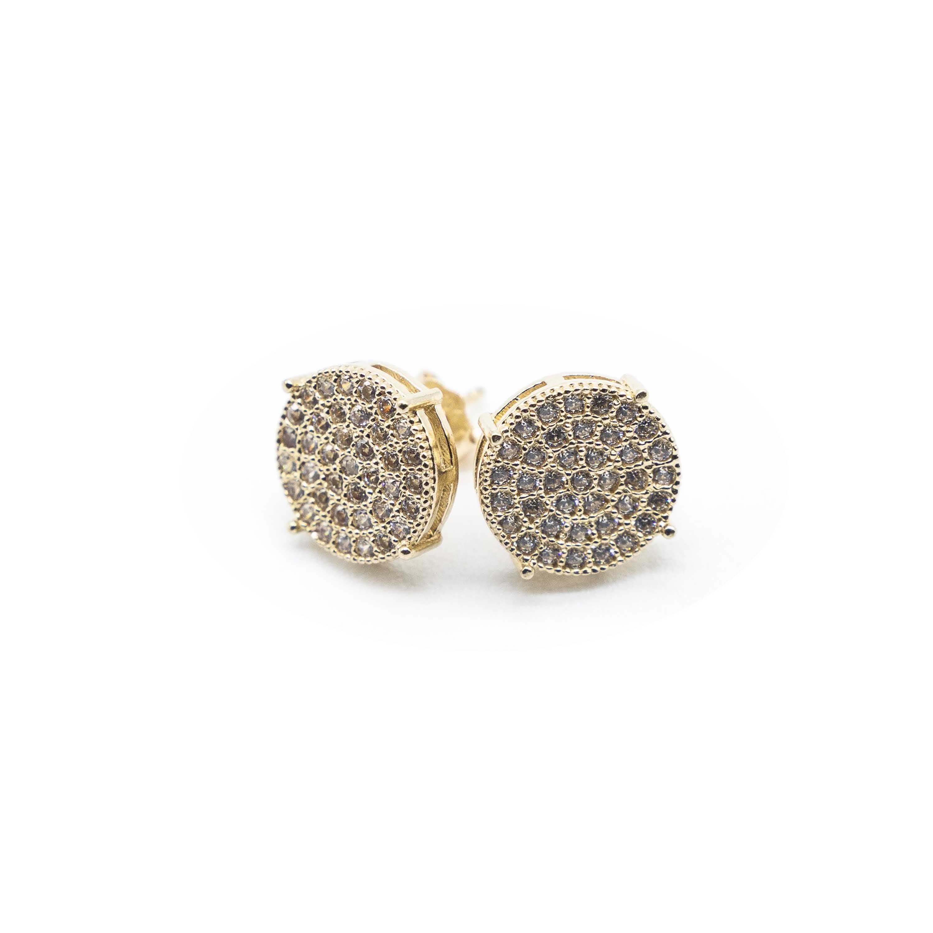 10K Gold Round with zc diamonds earrings