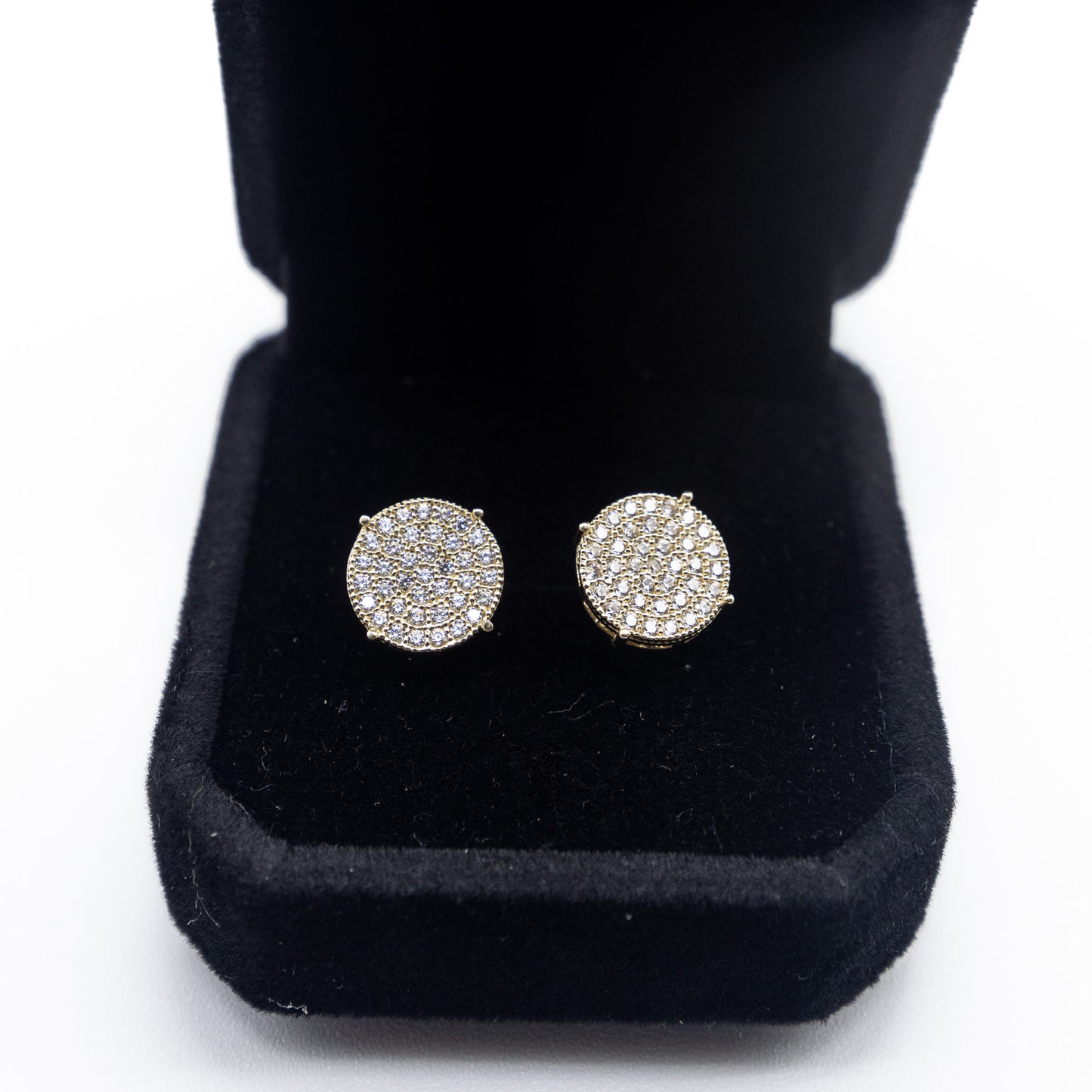 10K Gold Round with zc diamonds earrings