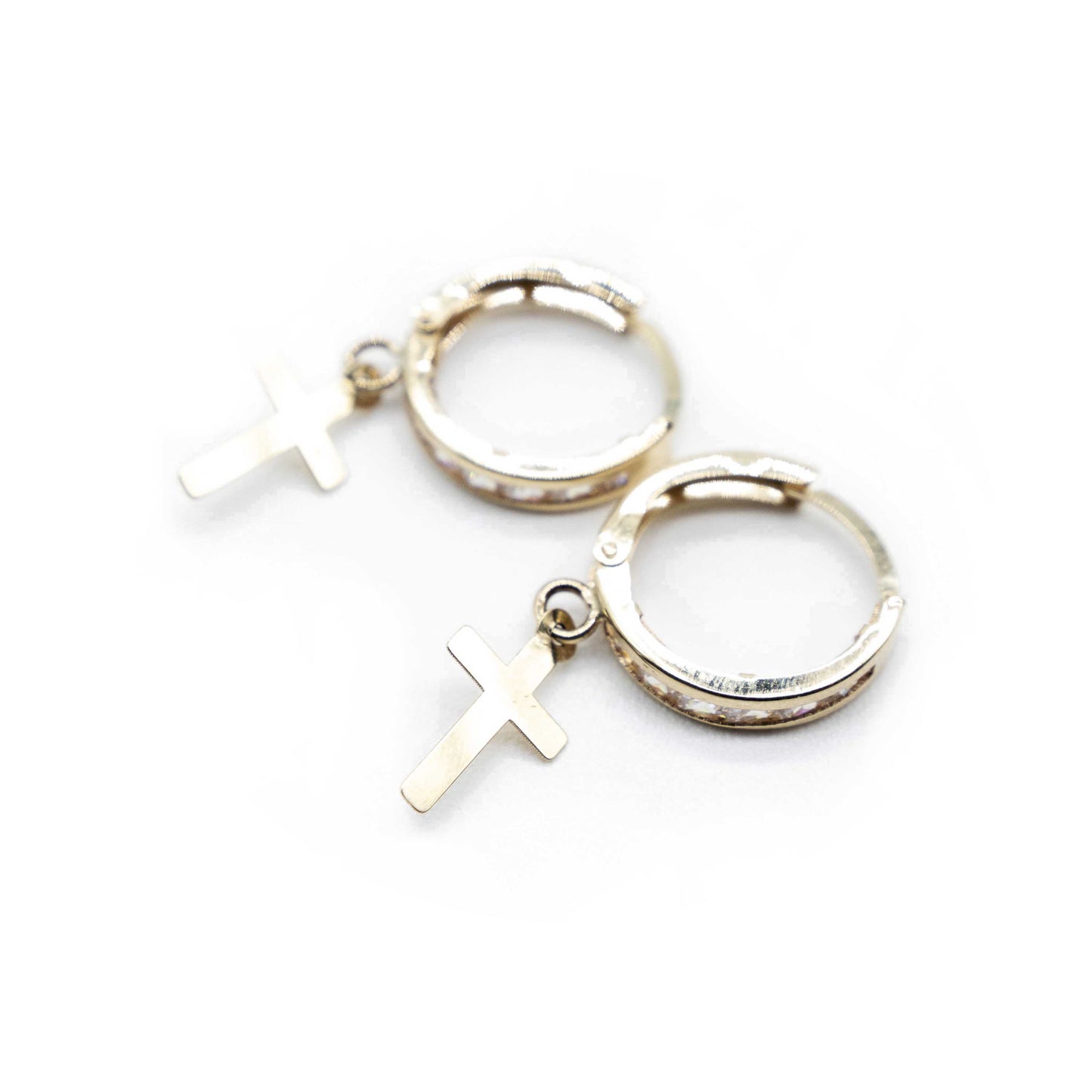 10k Gold cross earrings