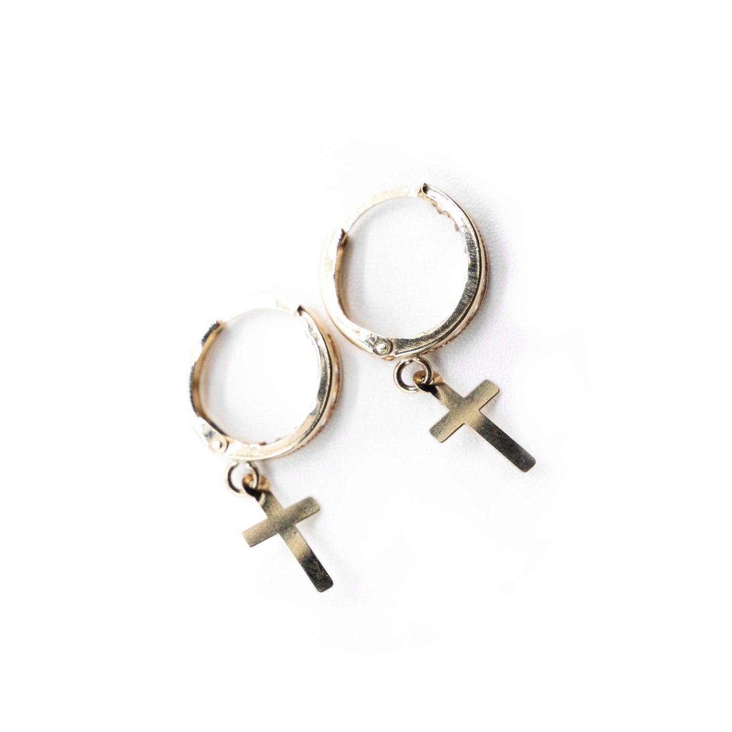 10k Gold cross earrings