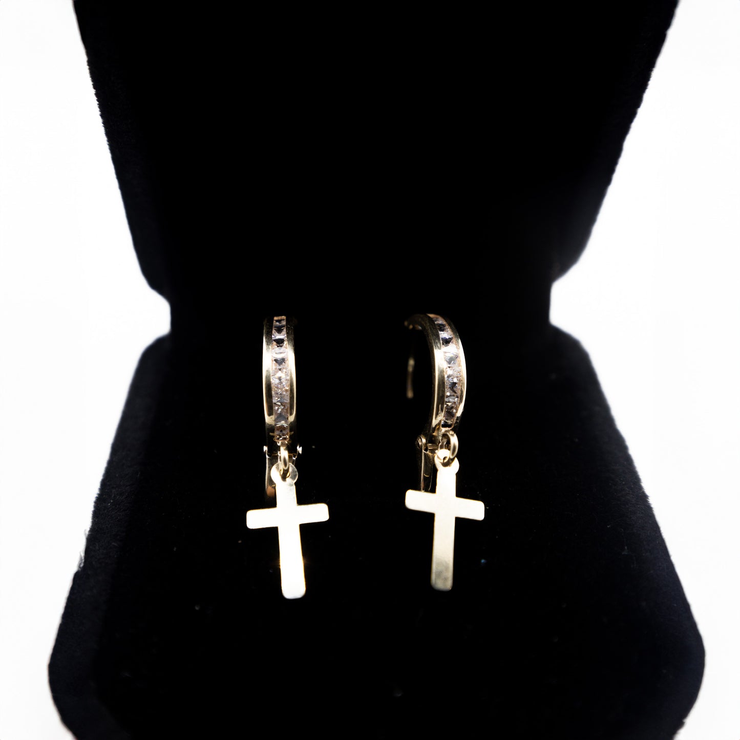 10k Gold cross earrings