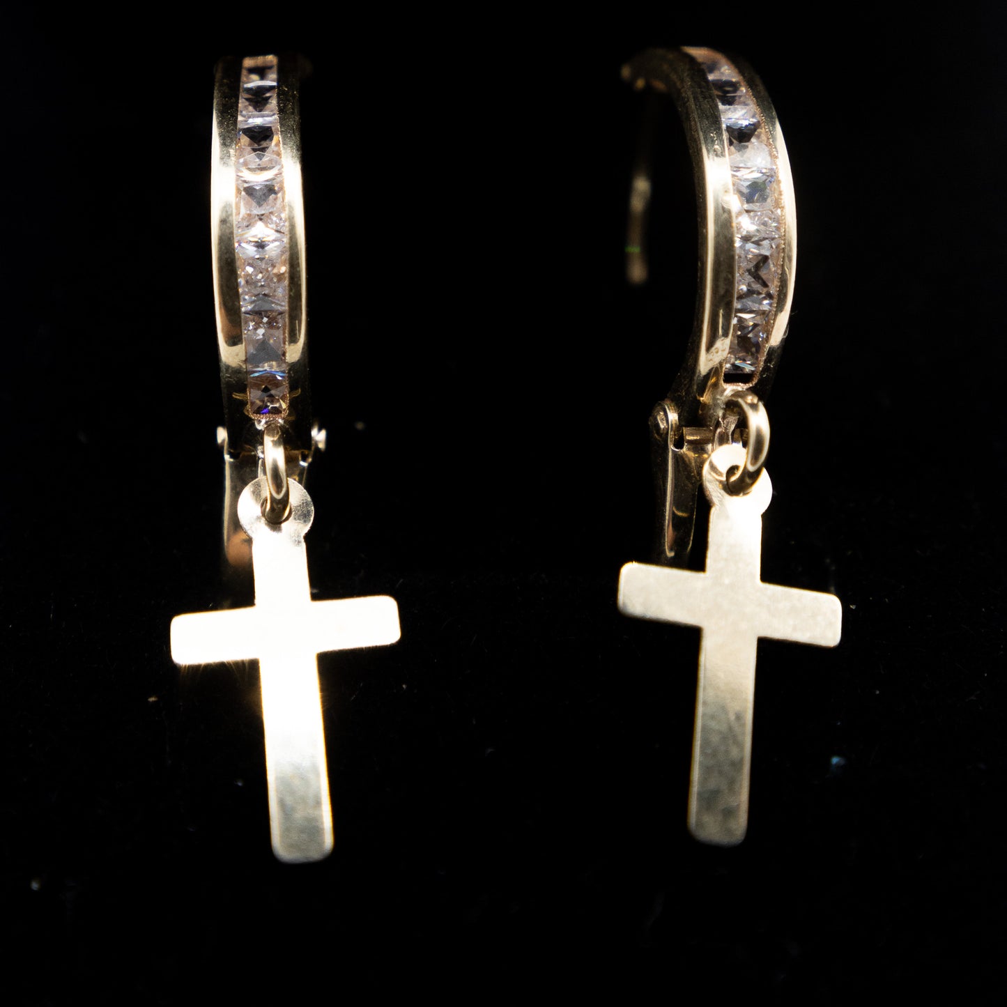 10k Gold cross earrings