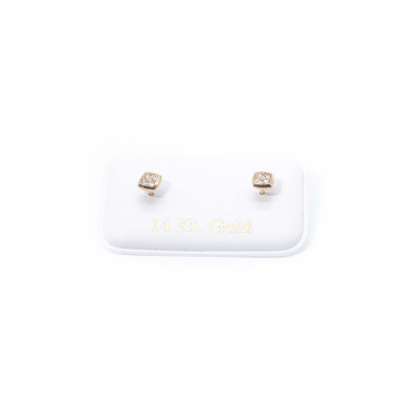 14k Gold Square Earrings small