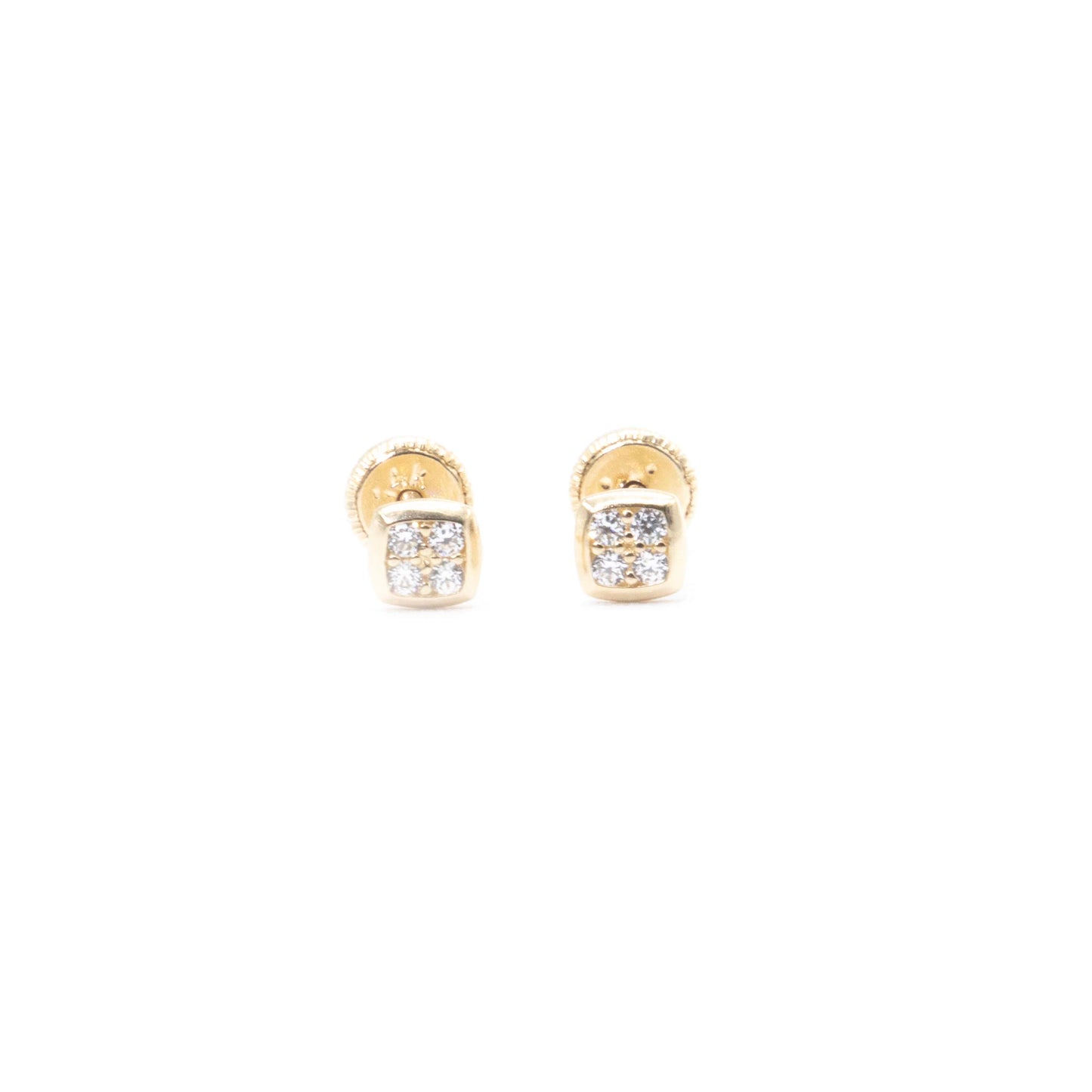 14k Gold Square Earrings small