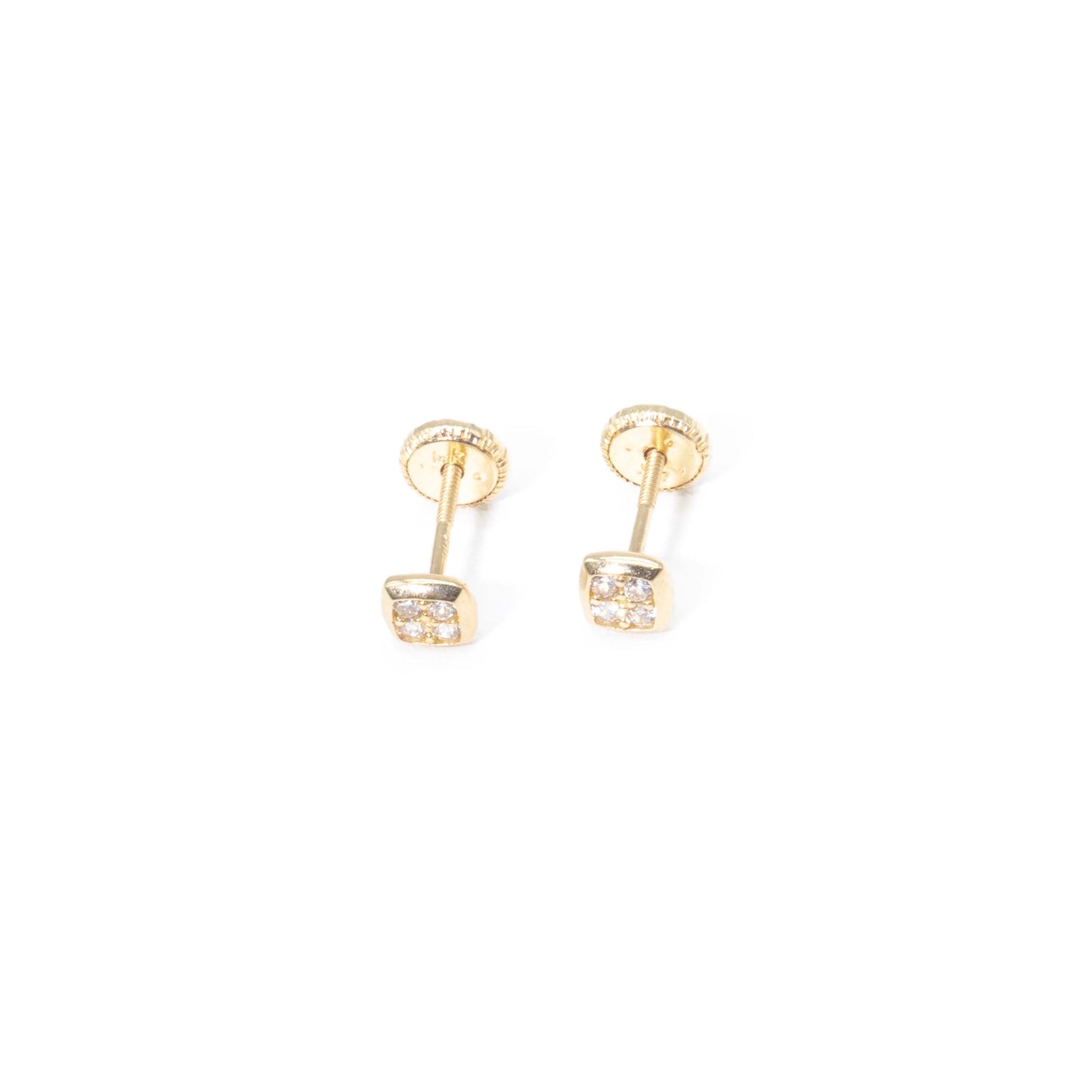 14k Gold Square Earrings small