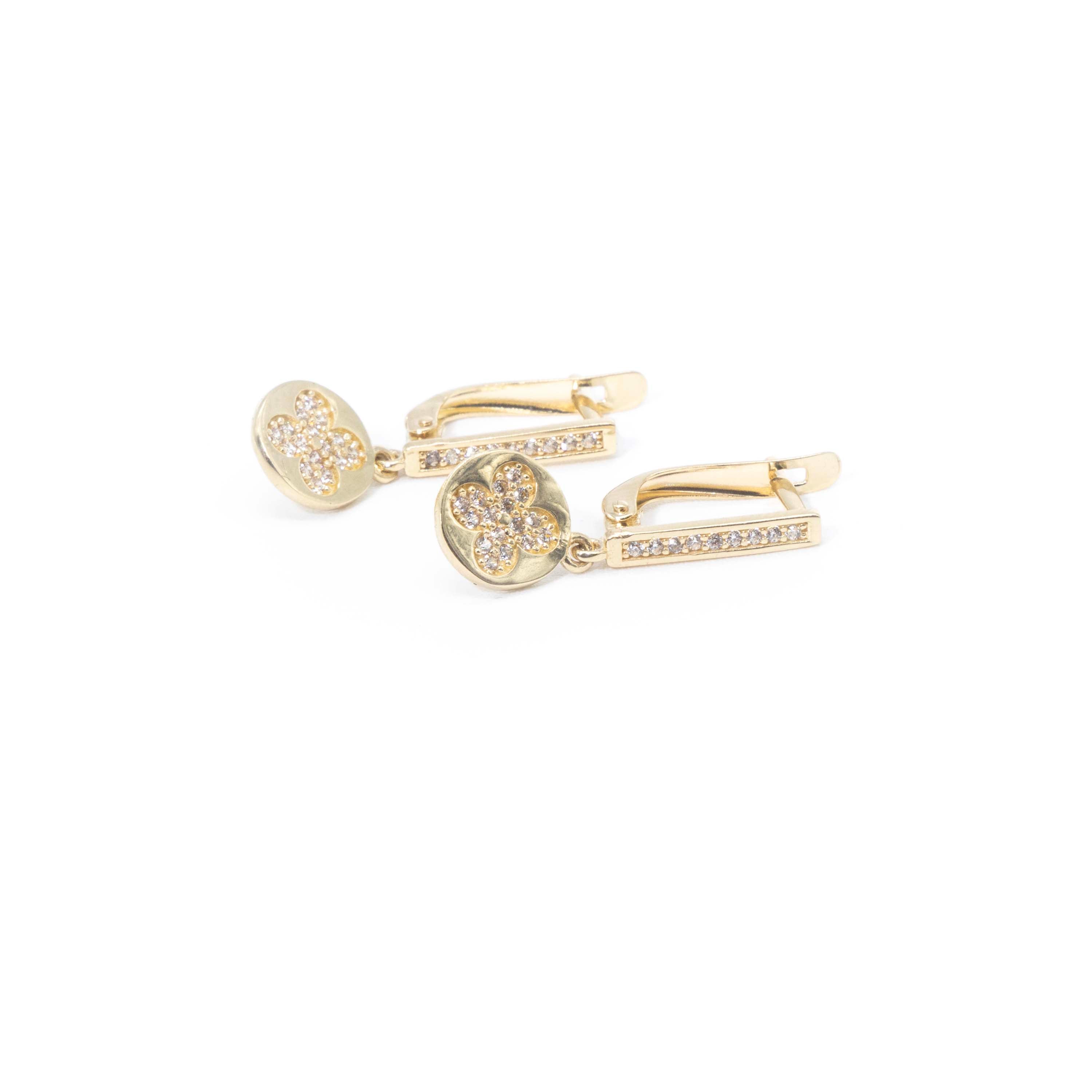 14k Gold Eternal Clover Earrings
