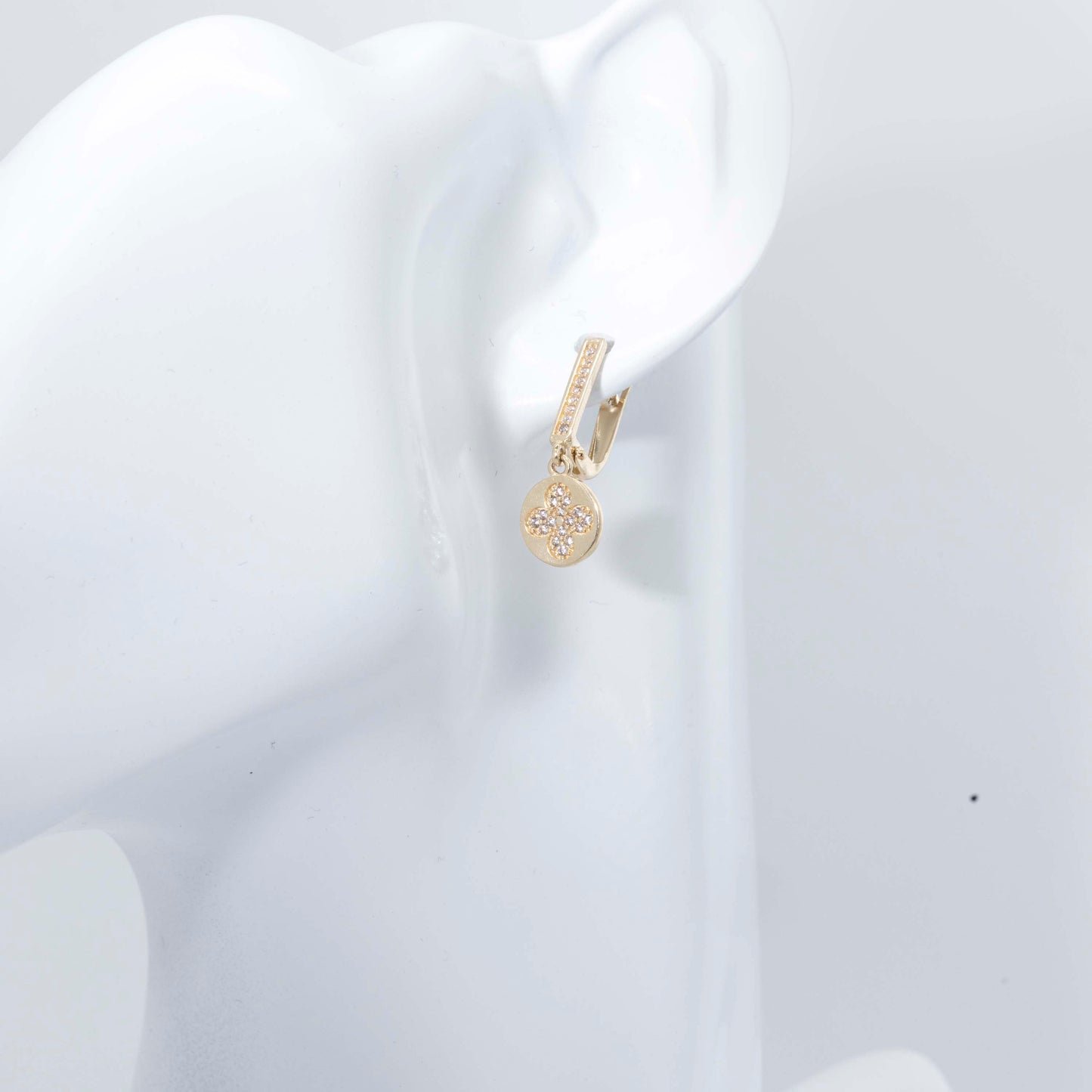 14k Gold Eternal Clover Earrings