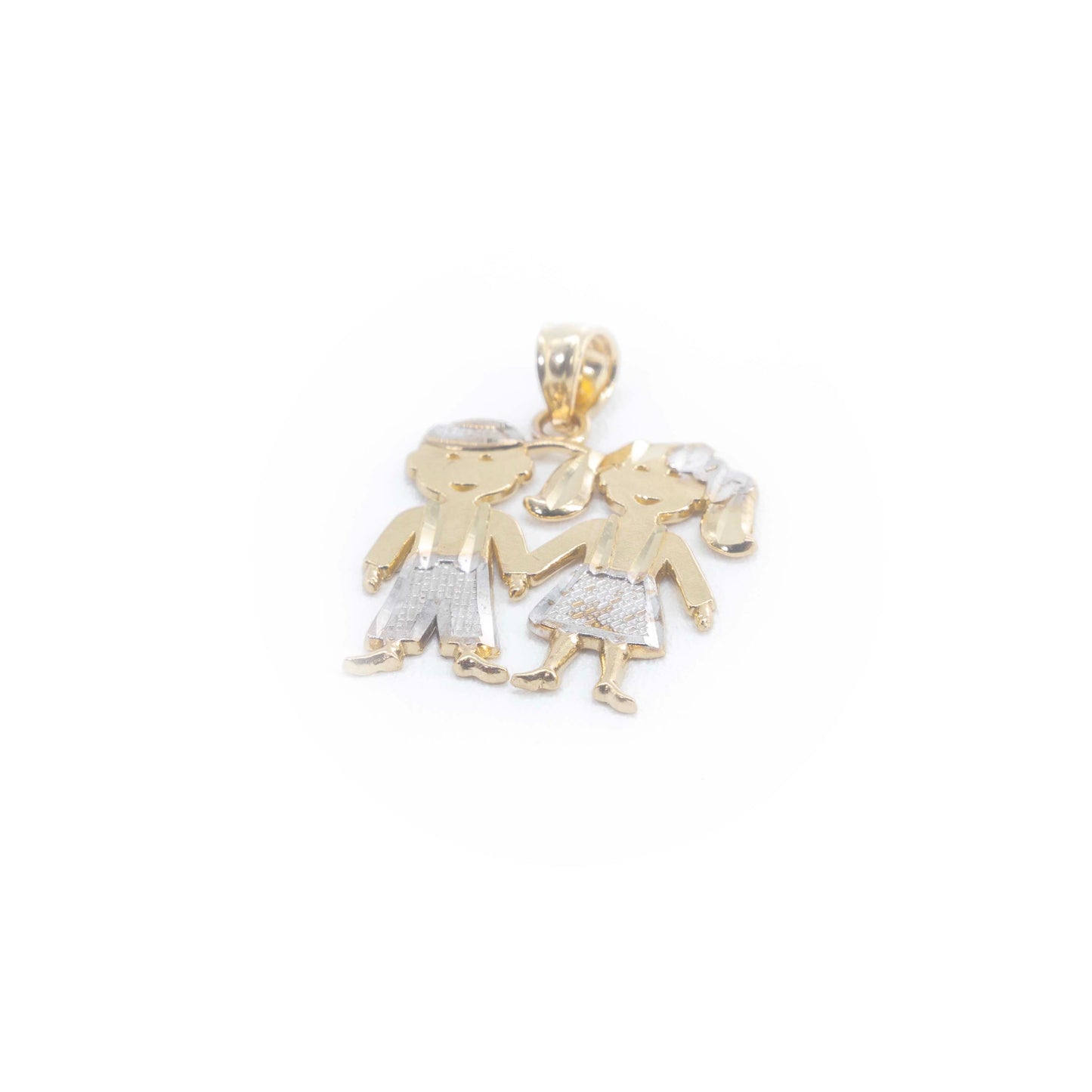 14k Gold Boy and Girl Pendant