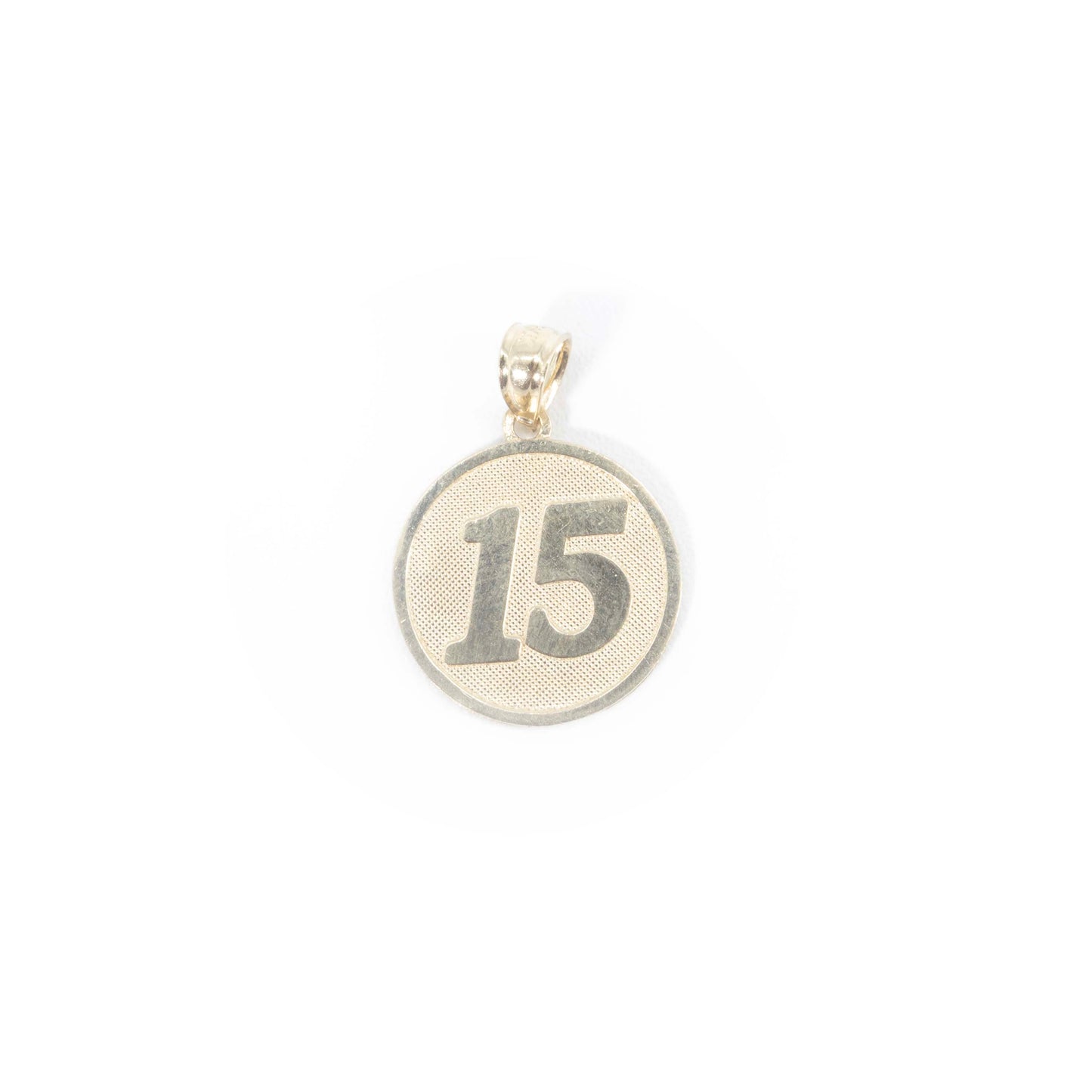 14k Gold Plain Sweet 15 Pendant