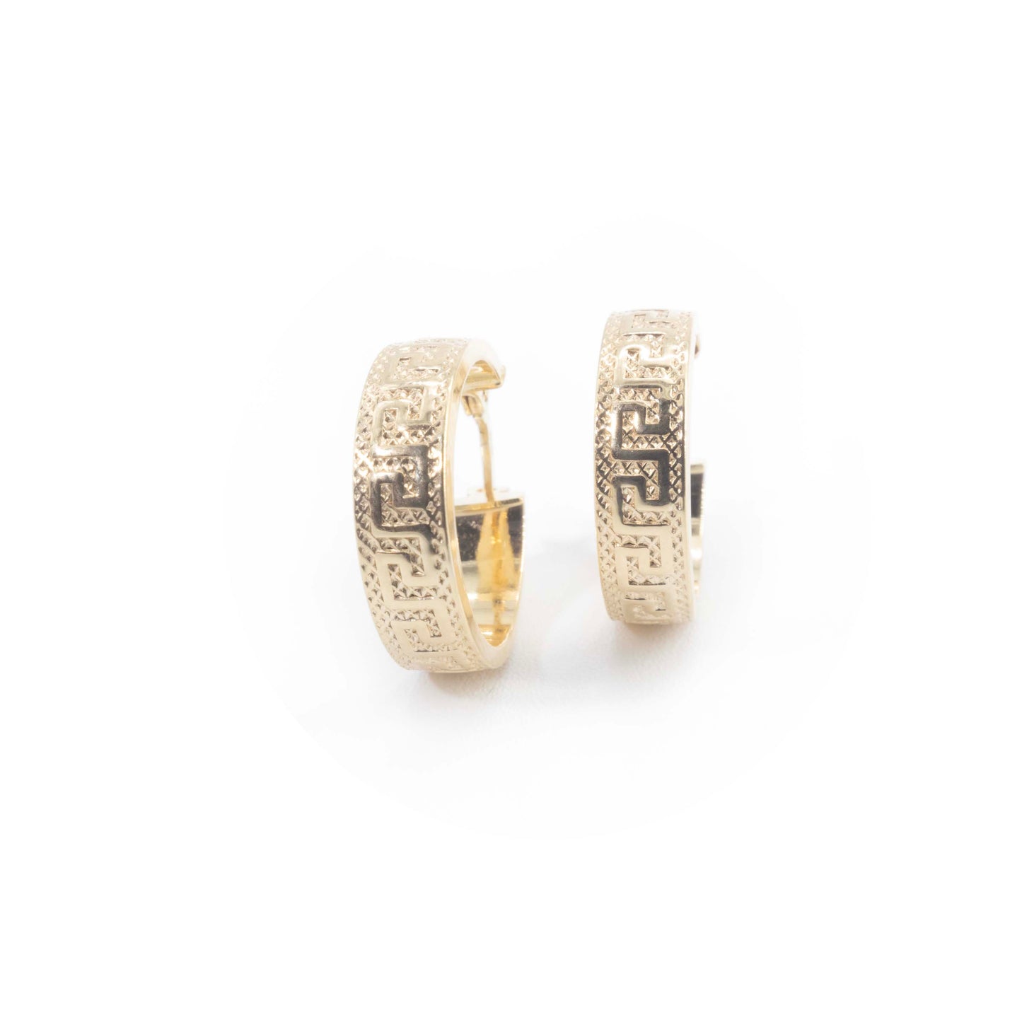 14K Gold Greek Hoops