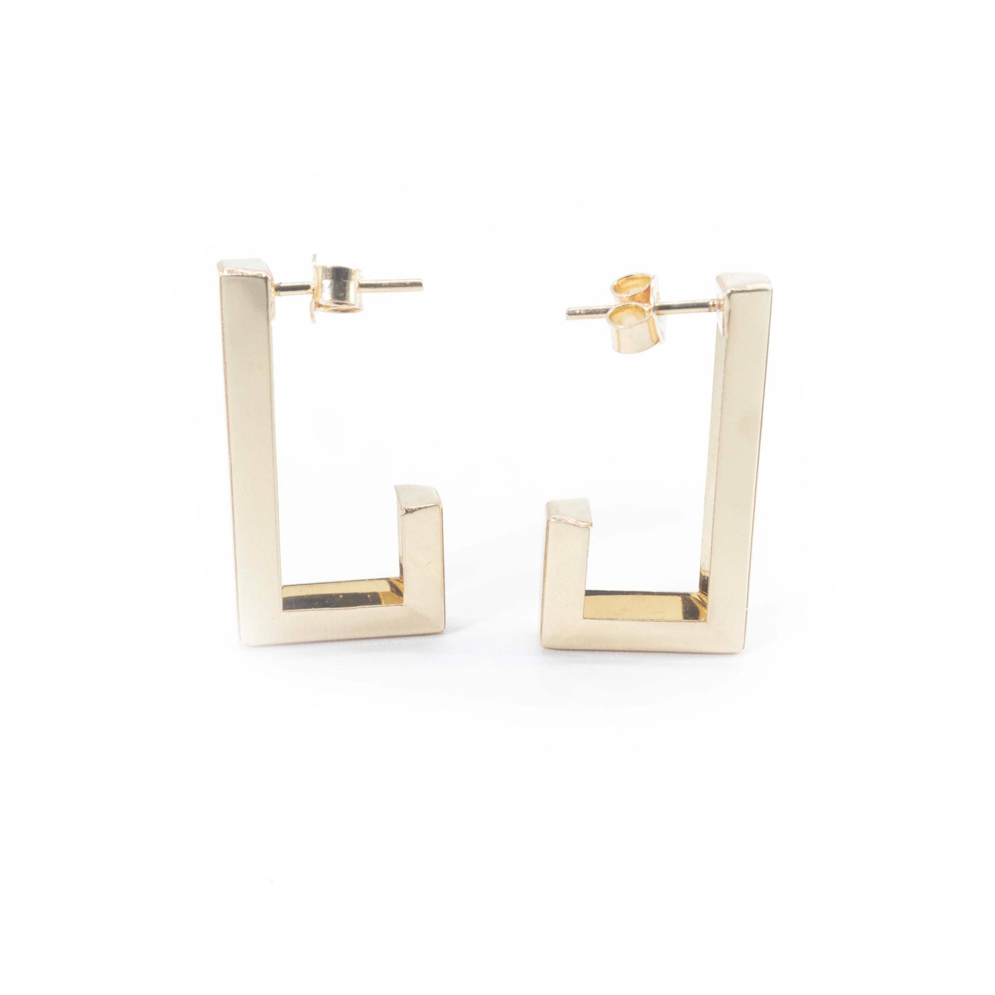 14k Gold Eclipse Frame Earrings