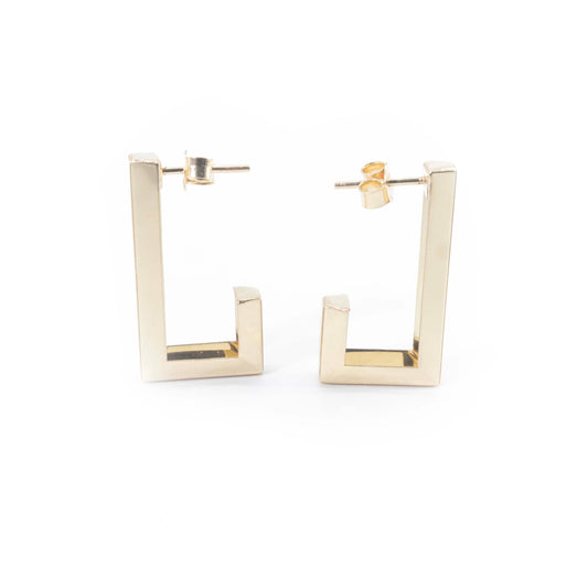 14k Gold Eclipse Frame Earrings