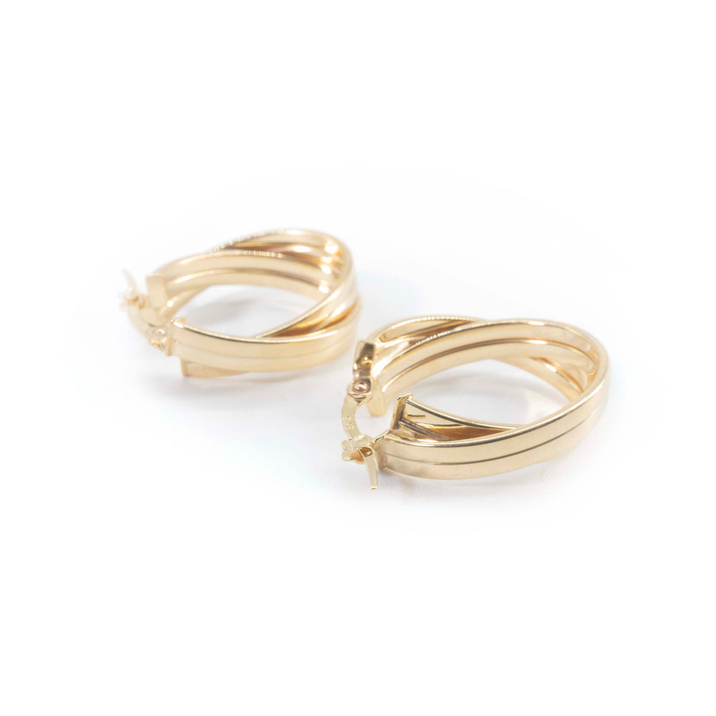 14K Gold Waves Hoops