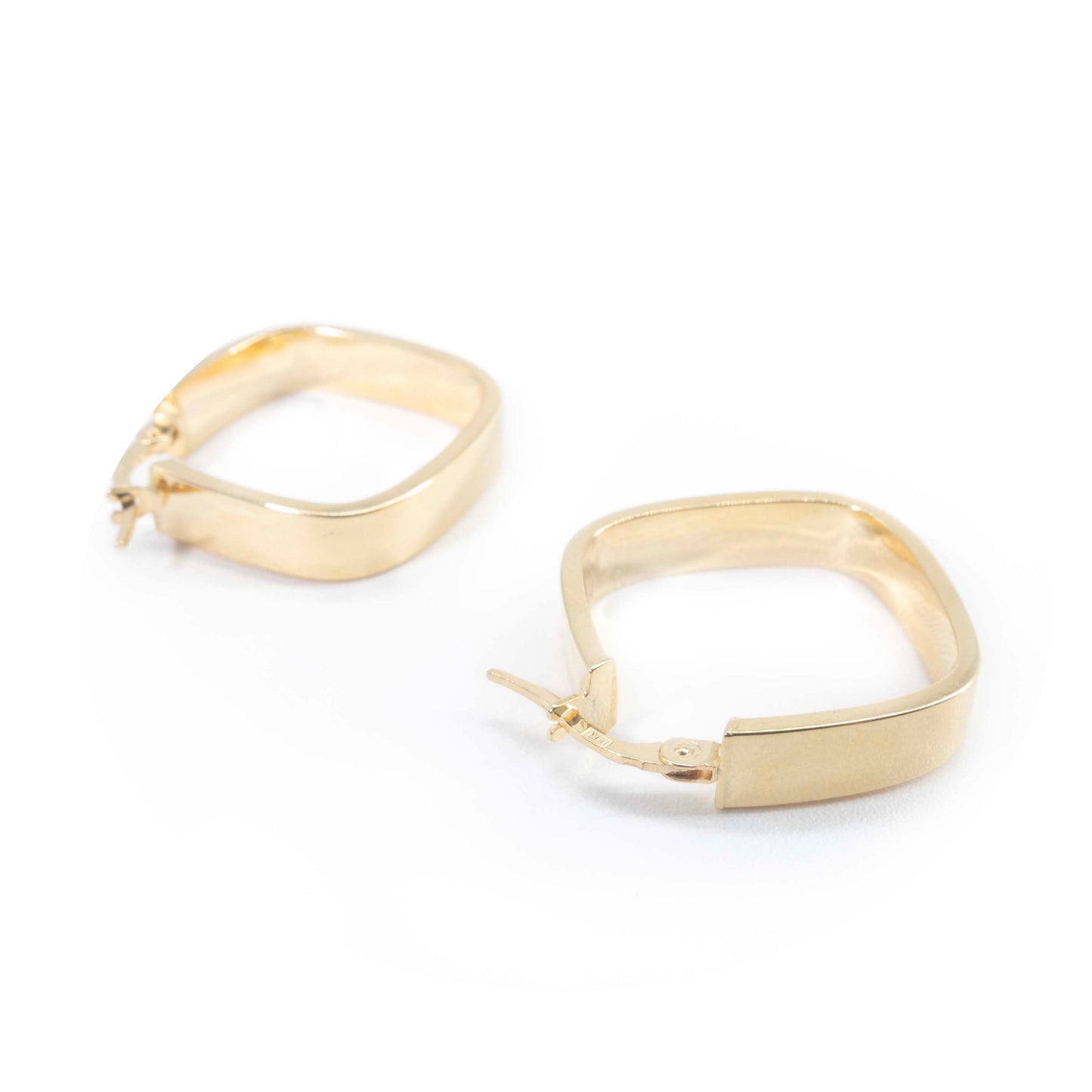 14K Gold Square Hoops