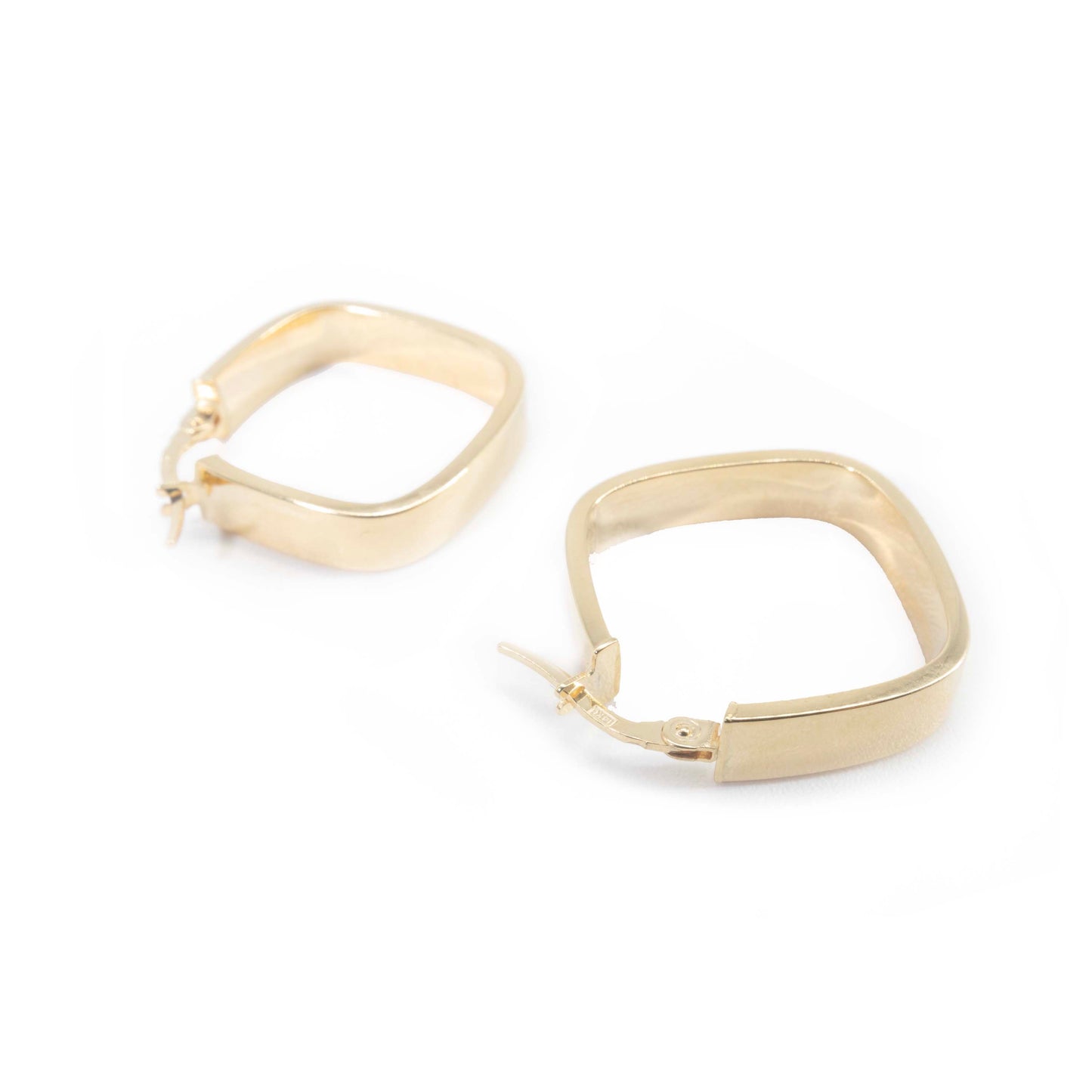 14K Gold Square Hoops