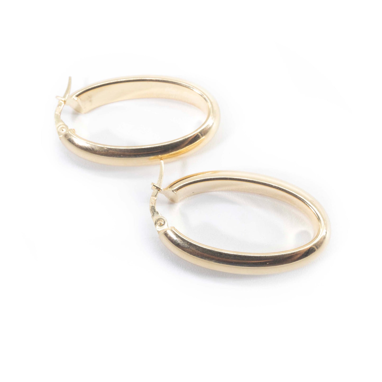 14K Gold Oval Hoops