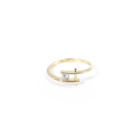 10K Gold Orbit zc Diamond Ring