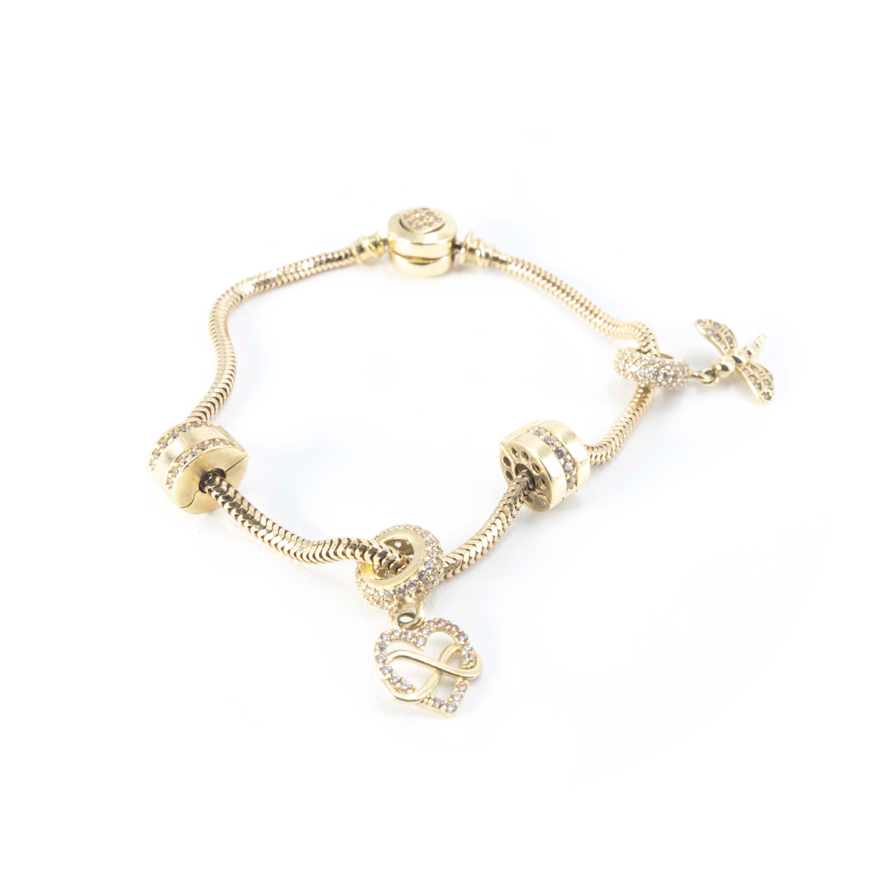 10K Gold Bracelet with Charms