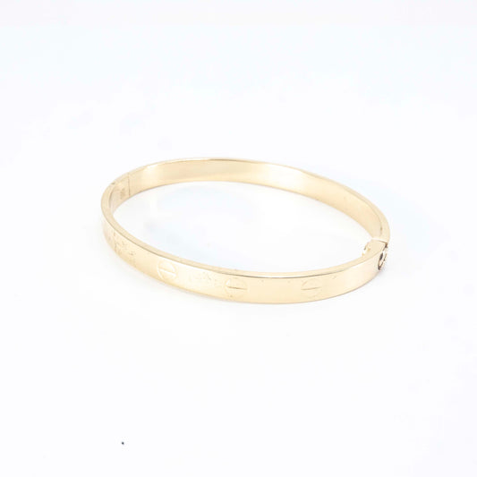 14K Gold Cartier style semisolid band