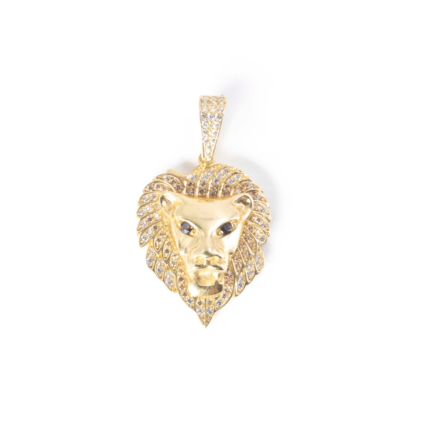 10k Gold Lion Pendant with ZC Diamonds