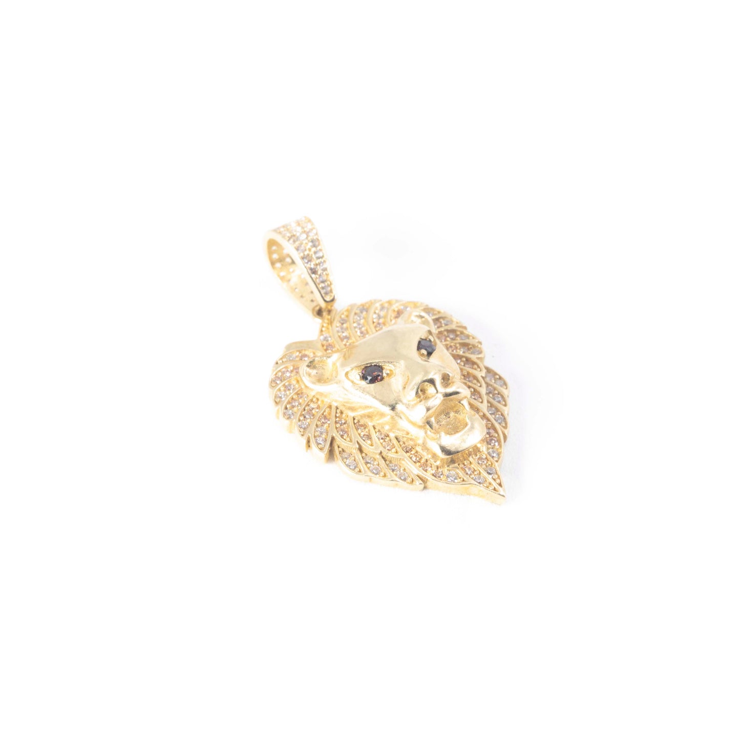 10k Gold Lion Pendant with ZC Diamonds