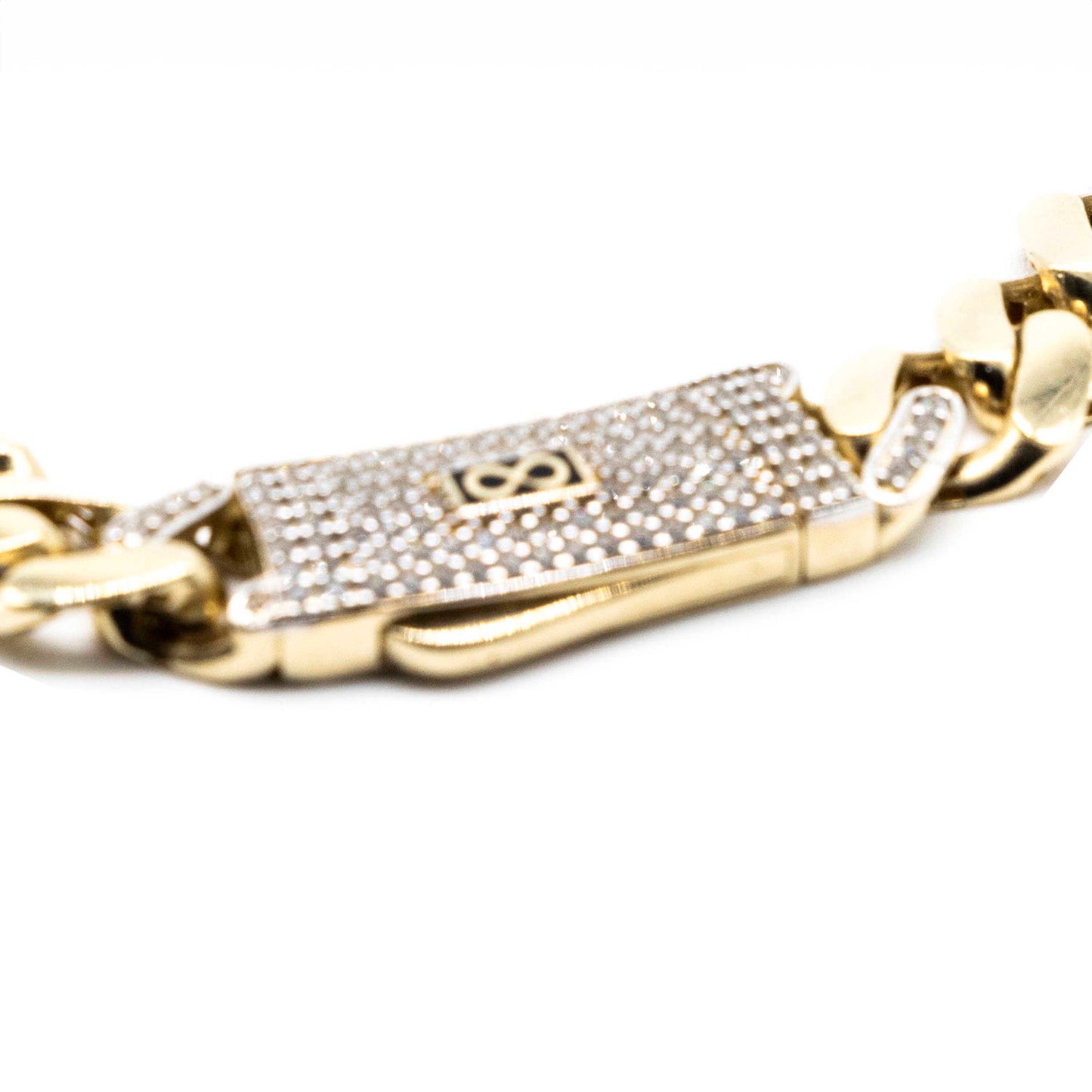 10K Monaco-Style Gold Bracelet with ZC Diamond Clasp