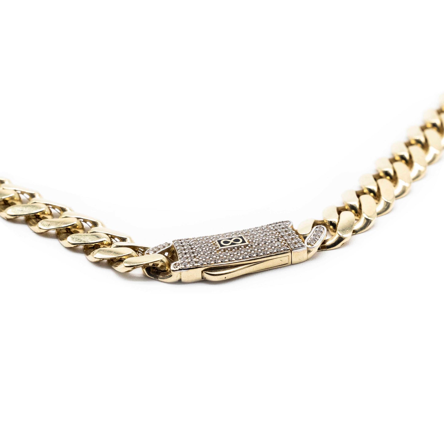 10K Monaco-Style Gold Bracelet with ZC Diamond Clasp