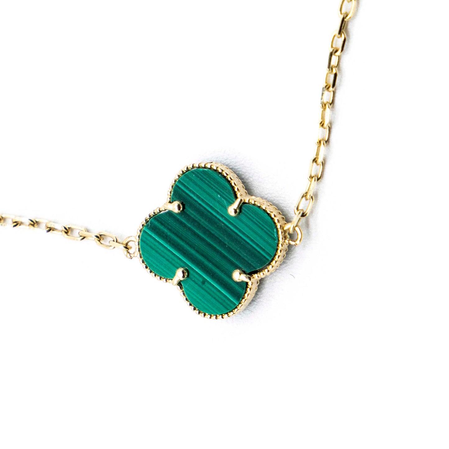 10k Gold 5 Fancy Clover Necklace VC style