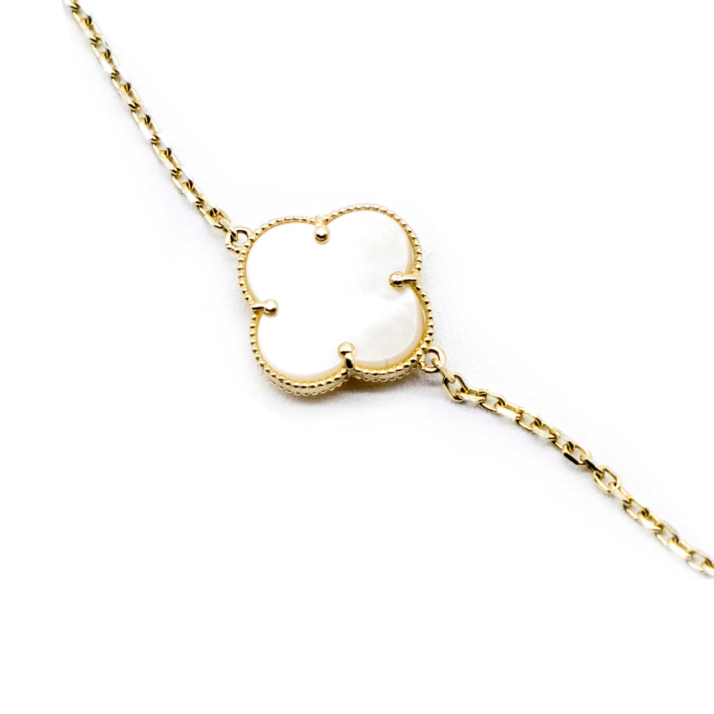 10K Gold 5 Fancy Clover Necklace VC style