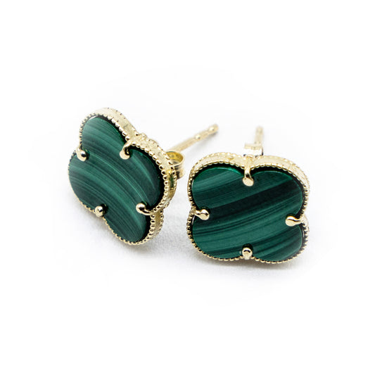 10K Gold Green VC style earrings