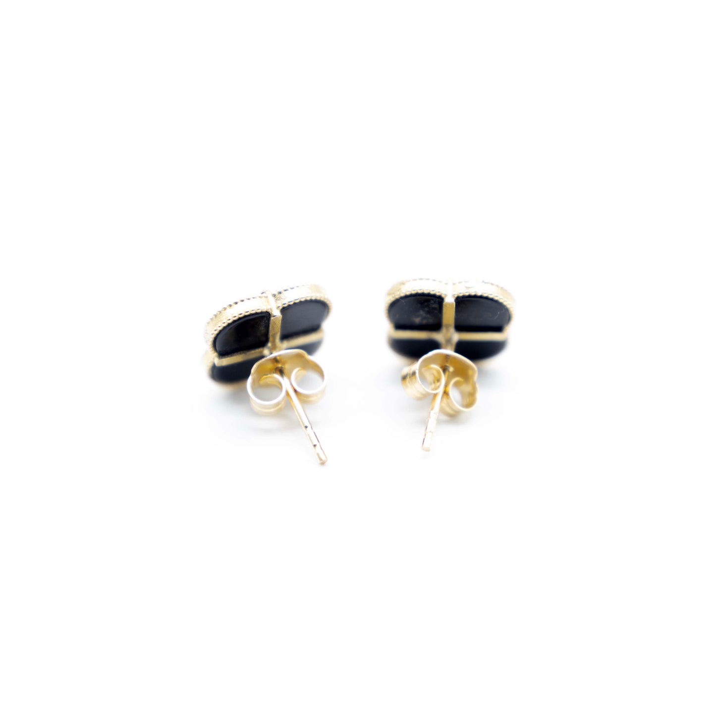 10K Gold Black VC style earrings