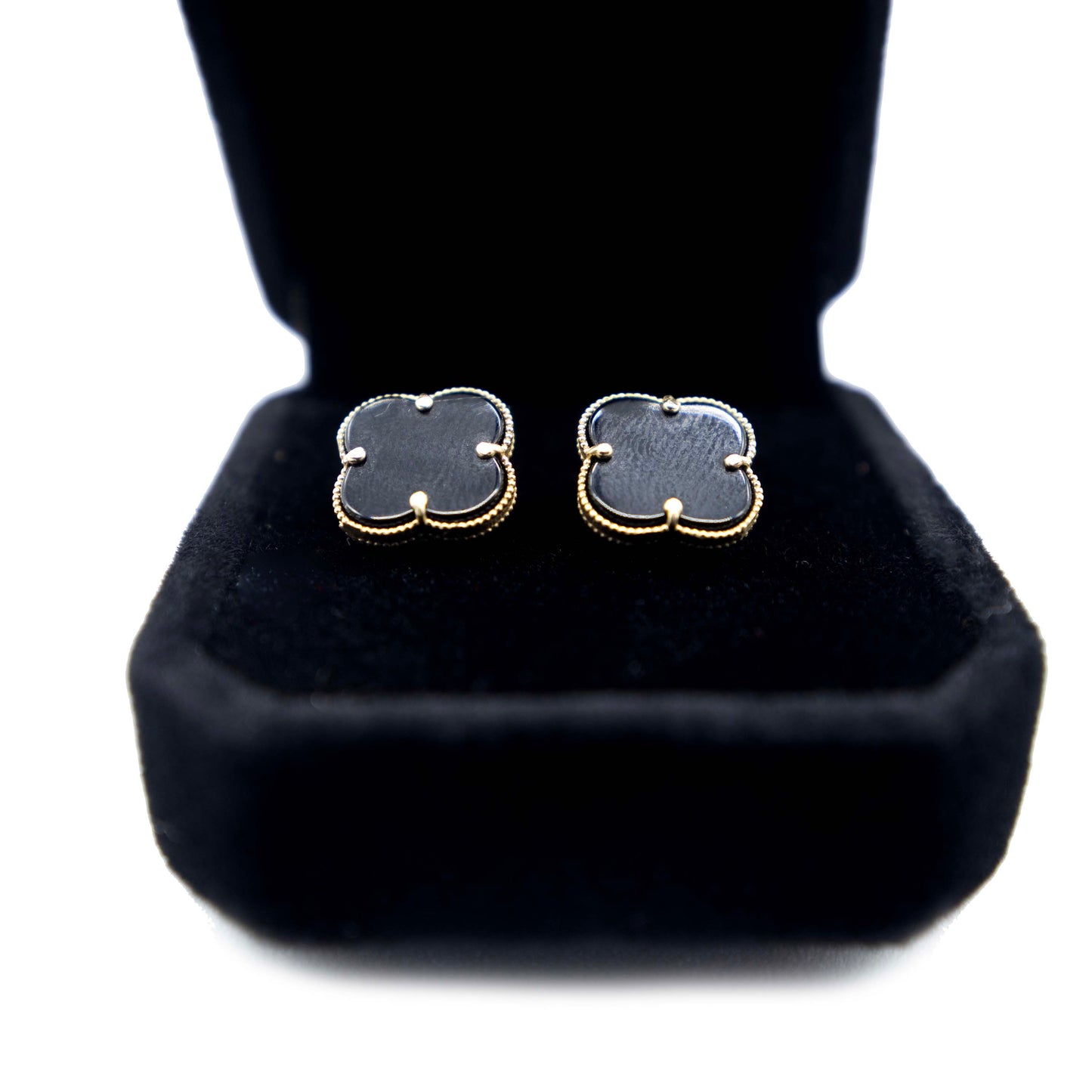 10K Gold Black VC style earrings