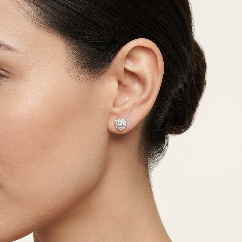 Baguette Heart Diamond Earring