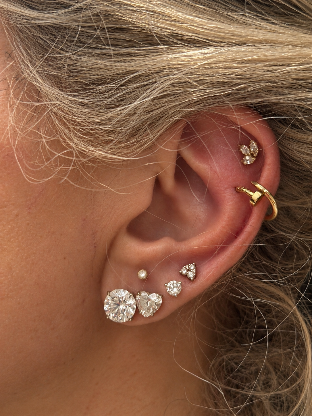 18k Gold Nail Piercing