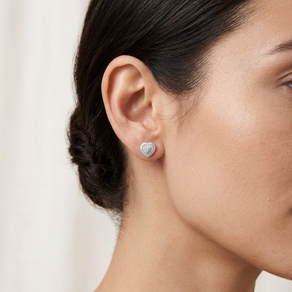 Pavé Heart Tanzanite Earring