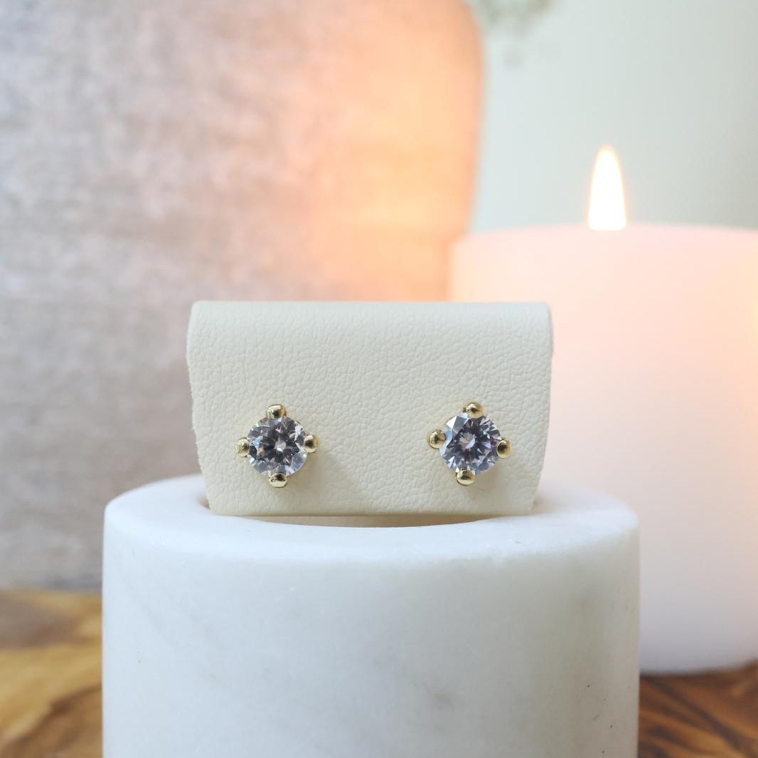14k Gold Diamond Earrings