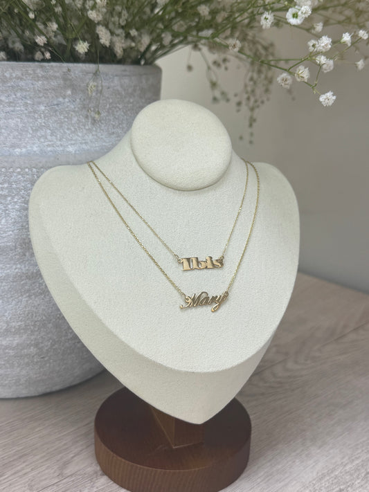 14k Gold custom name necklace