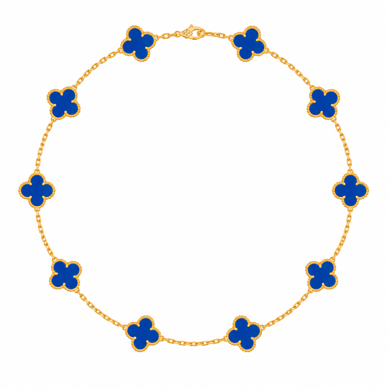 18K Gold Agate 10 Clover necklace